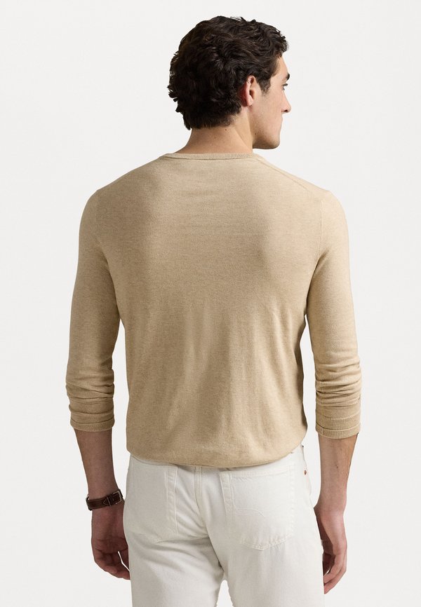 SLIM FIT TEXTURED COTTON SWEATER - Jumper - dune melange3