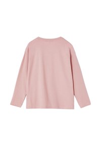 Rosa Langarmshirt mit lockerer Passform, rundem Ausschnitt und weichem Material. Minimalistisches Design, keine sichtbaren Logos oder Muster.