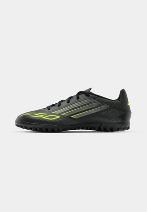 adidas Performance F50 CLUB TF - Chaussures de football sur gazon - core black/iron metallic/lucid lemon