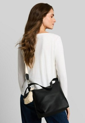 TOM TAILOR, TOM TAILOR BAGS TTFANIA M BEUTELTASCHE MIT ANHÄNGERTASCHE - Handbag - schwarz black