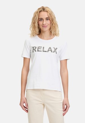 Print T-shirt - patch white grey