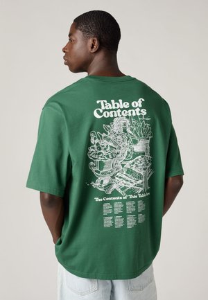 LSE HALF SLEEVE TEE - Printtipaita - table of contents dark green body white logo