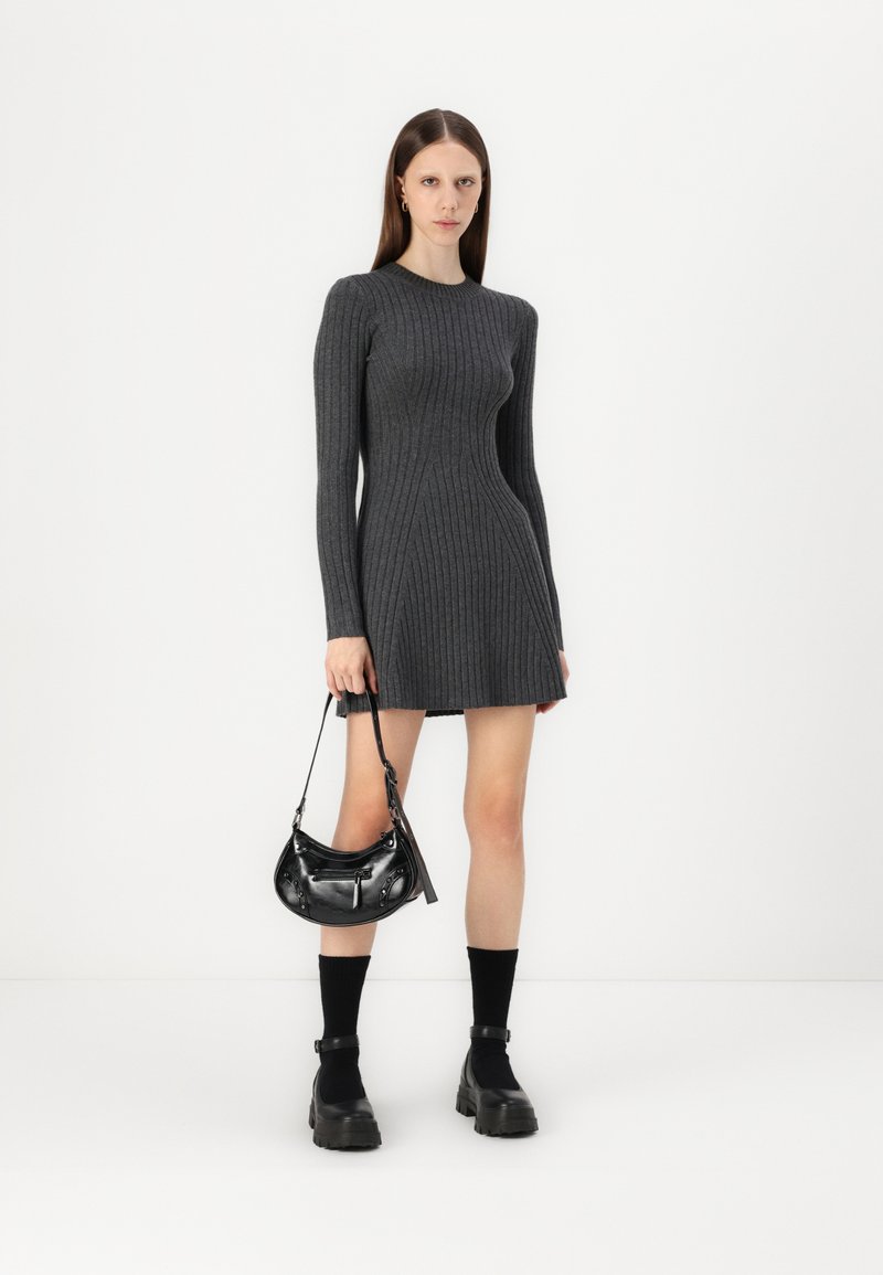 black long sleeve knitted midi dress HAZEL BLACK LONG SLEEVE KNIT MIDI DRESS main image 1