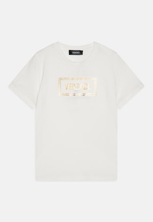 Versace DAMIER PRINT UNISEX - T-shirts med print - white/gold