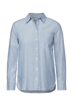 GESTREIFTE SEERSUCKER - Hemdbluse - blau
