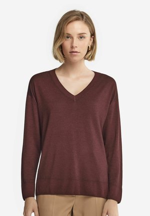 ULTRAFINE V NECK - Strickpullover - ebony garment dyed