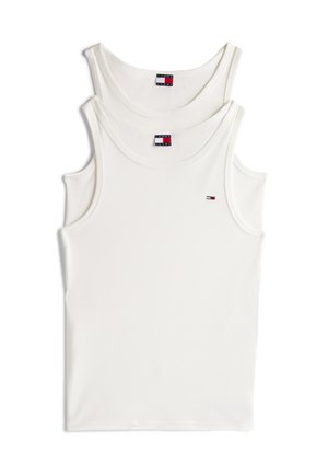 Tommy Jeans, 2-PACK TOMMY FLAG EXTRA SLIM TANK TOPS - Top - ecru / ecru