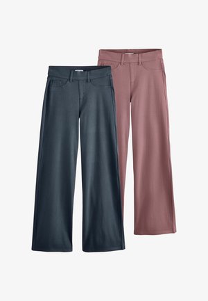 Next, JERSEY DENIM WIDE LEG TROUSERS 2 PACK - Nohavice - pink grey