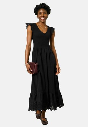 REGULAR FIT - MIDI - Jerseykleid - black