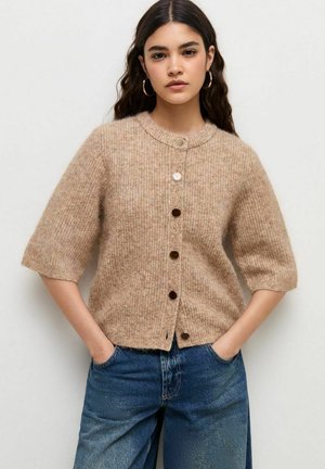New Look, LIGHT   3/4 SLEEVE CARDIGAN - Vest - mid brown