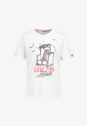 Eight 2 Nine, EIGHT 2 NINE T-SHIRT MIT KÜSTENPRINTS - T-Shirt print - white
