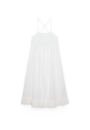 INSIDE, VESTIDO MAXI POPELÍN CON VOLANTES - Vestido informal - blanco