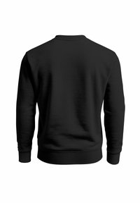 Schwarzer Sweatshirt mit langen Ärmeln, Rundhalsausschnitt und gerippten Bündchen. Schlichtes Design mit weicher Textur und ohne sichtbare Grafiken oder Akzente.