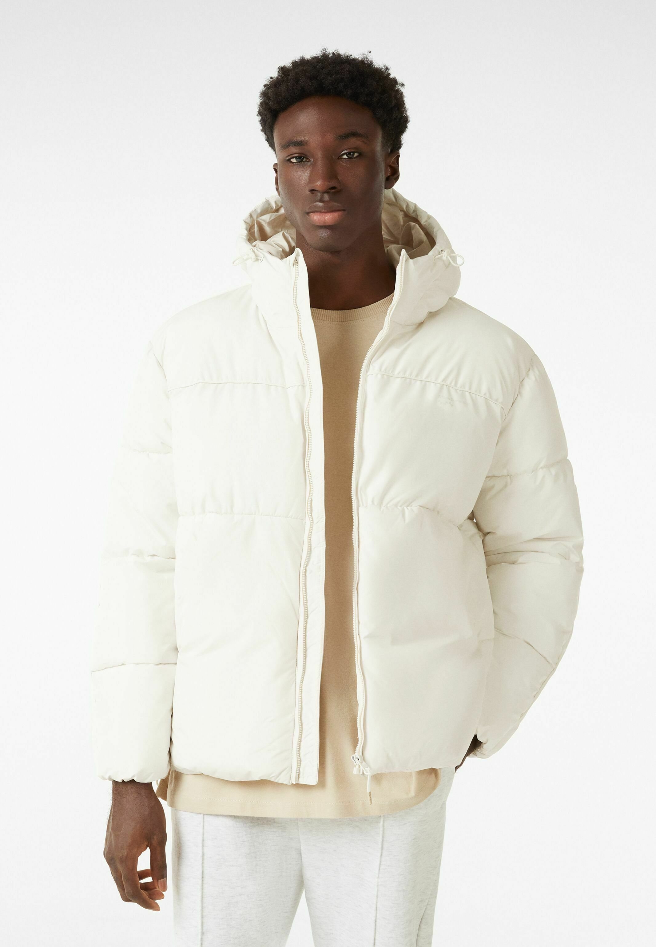 Bershka PUFFY - Winter jacket - white 