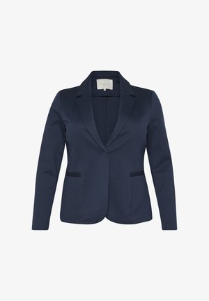 Mornarica blazer s prilagojenim dizajnom, ki ima zarezan ovratnik, enojno zapiranje na gumb, dve sprednji žepi in dolge rokave. Strukturirana tkanina.