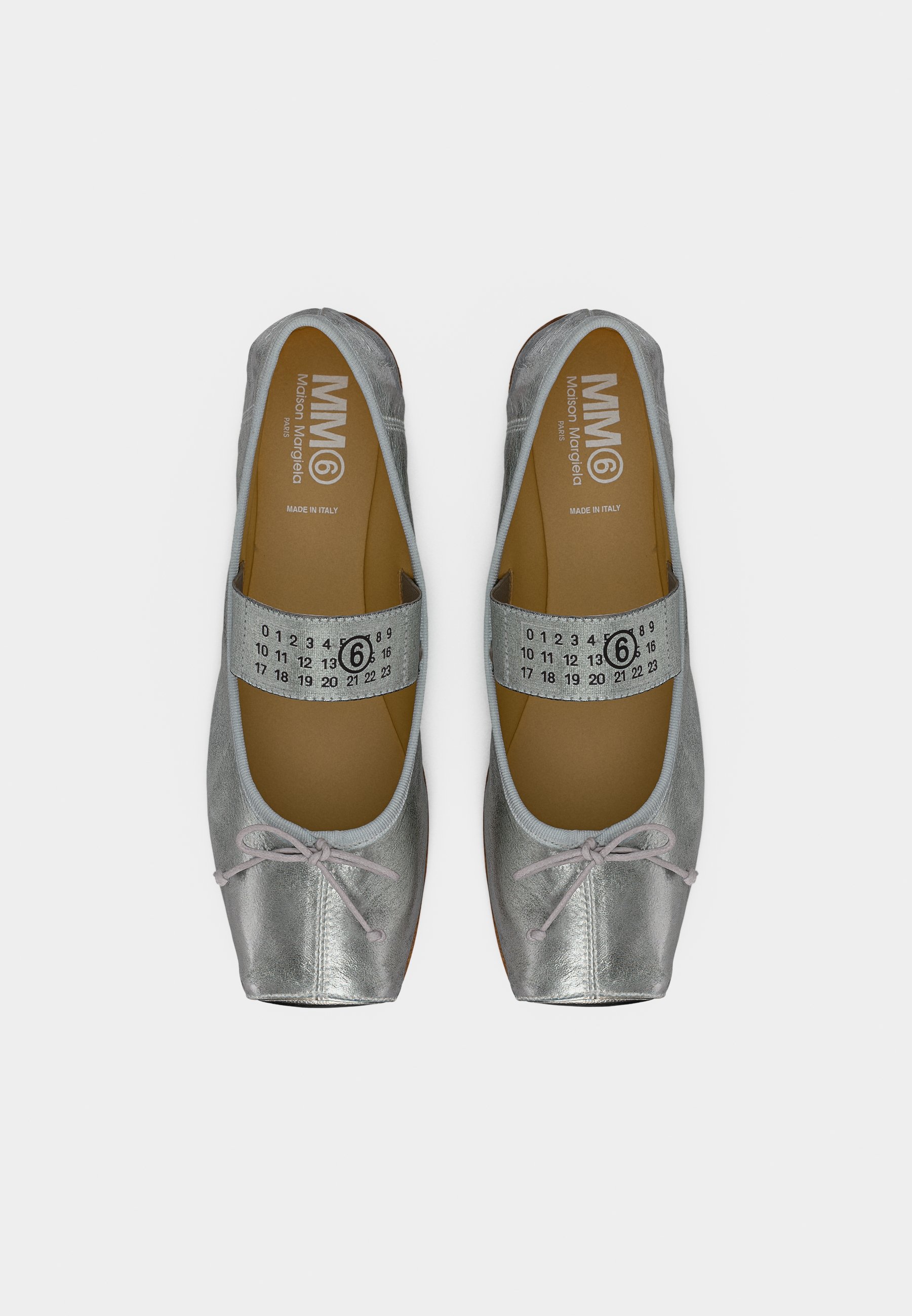 MM6 Maison Margiela Ankle strap ballet pumps - silver-coloured as