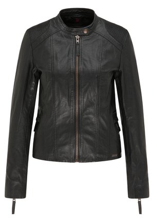 Mustang Leren jas - schwarz