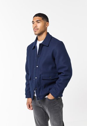 FAUX WOOL BUTTON UP SHACKET - Bomber-jakk - navy