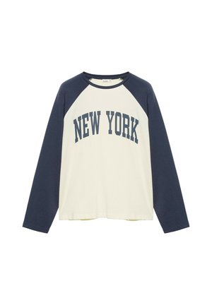 PULL&BEAR, REGULAR-FIT NEW YORK RAGLAN-SLEEVE - T-SHIRT - T-shirt à manches longues - blue