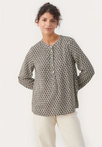 Part Two ANVI  - Langærmet T-shirt - black graphic leaf print