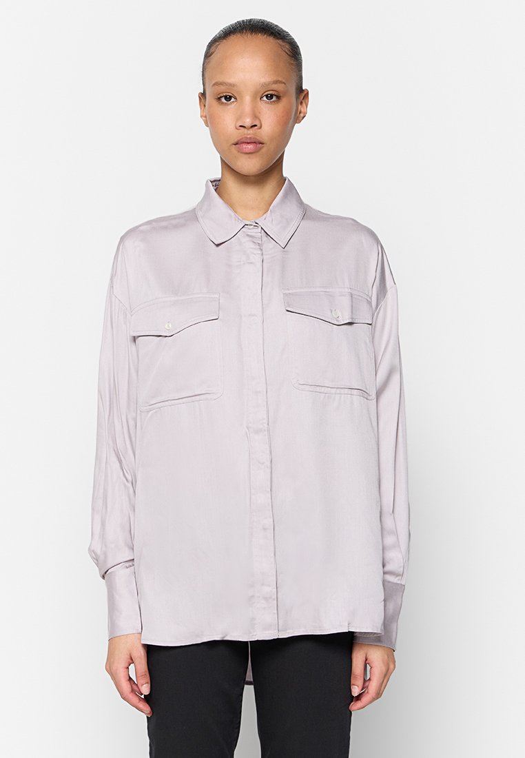 Replay Overhemdblouse lichtgrijs