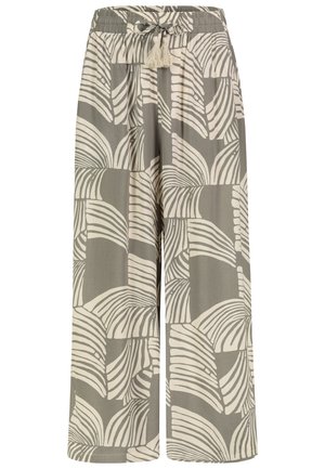 WEITE PALAZZO MIT ALLOVERPRINT - Trousers - grün