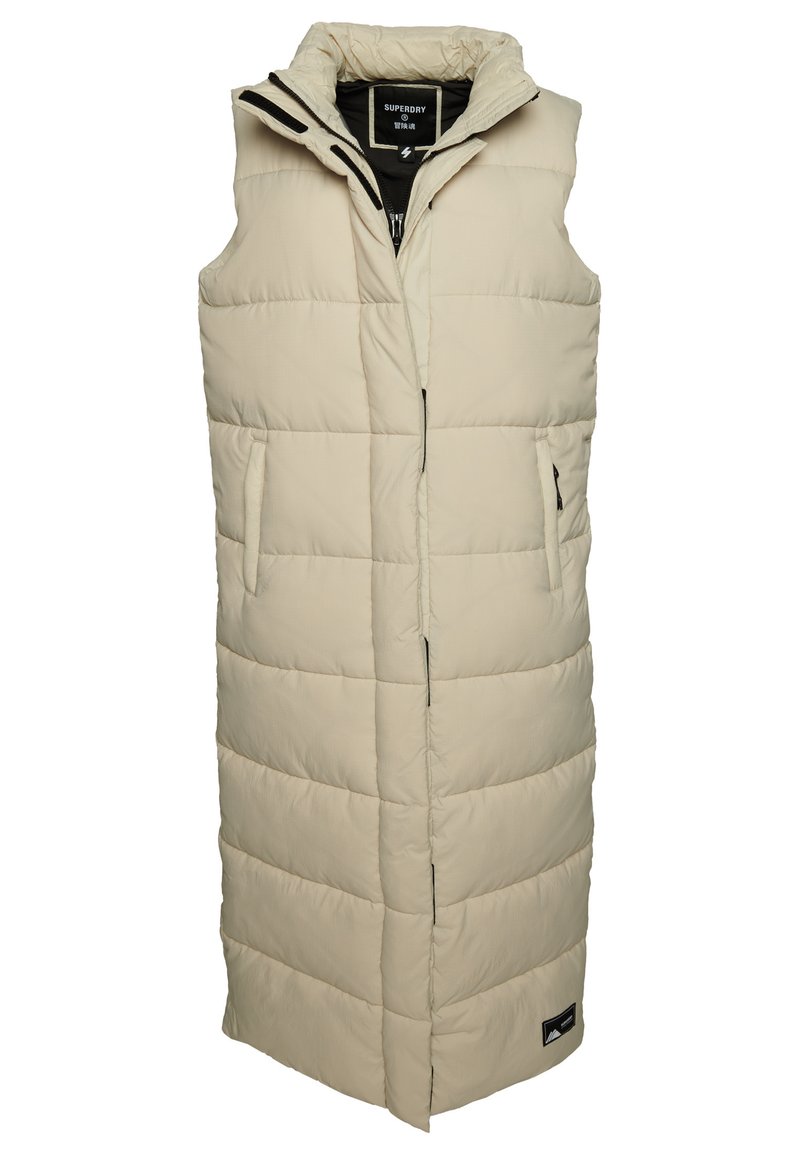 Superdry RIPSTOP LONGLINE PUFFER - Weste - pelican/beige - Zalando.de
