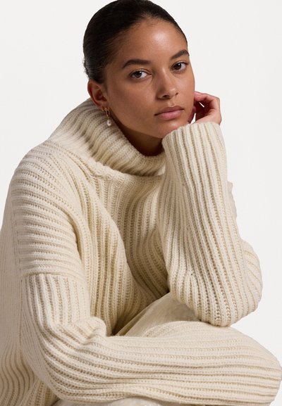 Polo Ralph Lauren RIB WOOL-CASHMERE FUNNELNECK SWEATER - Vesta - authentic cream