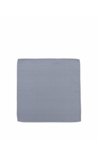 Blue rectangular textile with a small, repeating geometric pattern. The fabric appears smooth with clean, stitched edges and no visible embellishments.