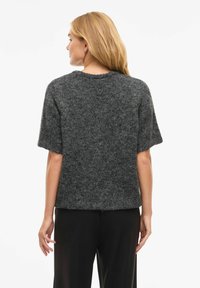 VILA VIMARLEY KURZARMELIGER - Lihtne T-särk - dark grey melange