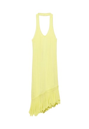 PULL&BEAR, ASYMMETRICAL HALTER KNIT - MIDI DRESS - Strikkjoler - light green
