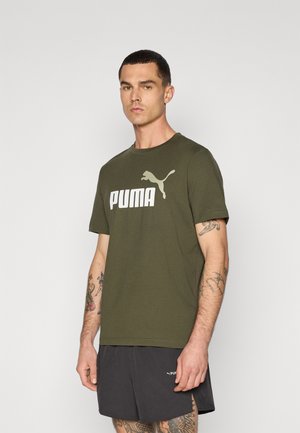 Puma COLOR LOGO TEE - T-shirts print - dark olive