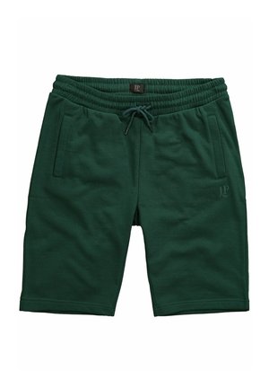 Zielone szorty bawełniane z domieszką elastanu, z elastycznym pasem, sznurkiem oraz dwiema bocznymi kieszeniami. Posiada subtelne logo na lewej nogawce.