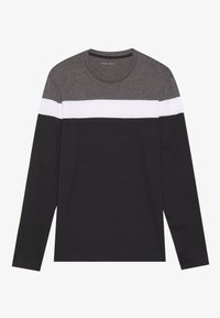 LONG SLEEVED COLOUR BLOCK TOP - Långärmad tröja - black/white