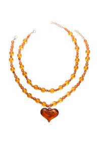 SET OF 2 BEAD AND HEART - Ogrlica - dark red