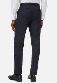 Boggi Milano BIRD S EYE  - Auduma bikses - navy blue