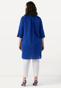 Ulla Popken LONG 3 4 SLEEVE - Skjortklänning - blue
