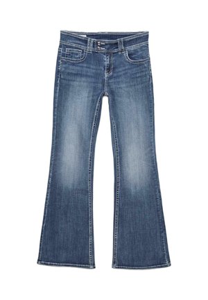 EMBROIDERED BELL BOTTOM WITH POCKETS - Jean flare - mottled royal blue