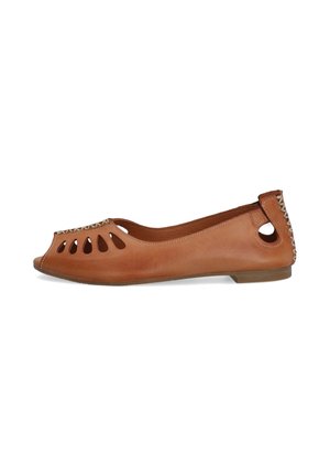 Peeptoe ballerina's - brown