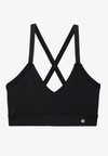 ESSENTIAL MEDIUM SUPPORT SPORTS BRA WITH ADJUSTABLE CROSS BACK - Urheiluliivit: keskitason tuki - black