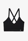 ESSENTIAL MEDIUM SUPPORT SPORTS BRA WITH ADJUSTABLE CROSS BACK - Vidēja atbalsta sporta krūšturis - black