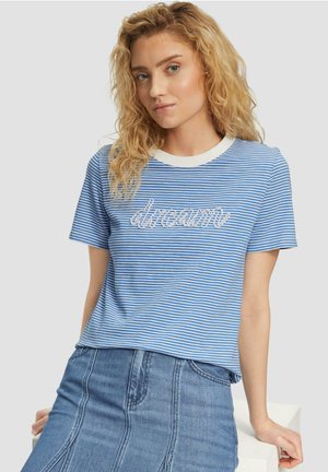 s.Oliver MIT SCHMUCKPERLEN - Print T-shirt - royalblau