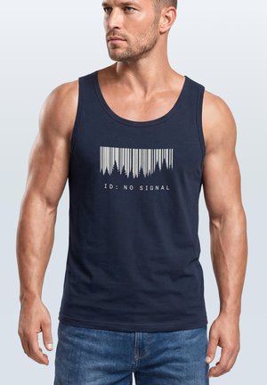 Neverless, TANKTOP HERREN MIT GRAFIK-PRINT - OUDOOR DESIGN NO SIGNAL - - Top - navy