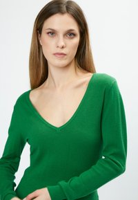 INFLUENCER V-NECK BASIC - Strickpullover - green
