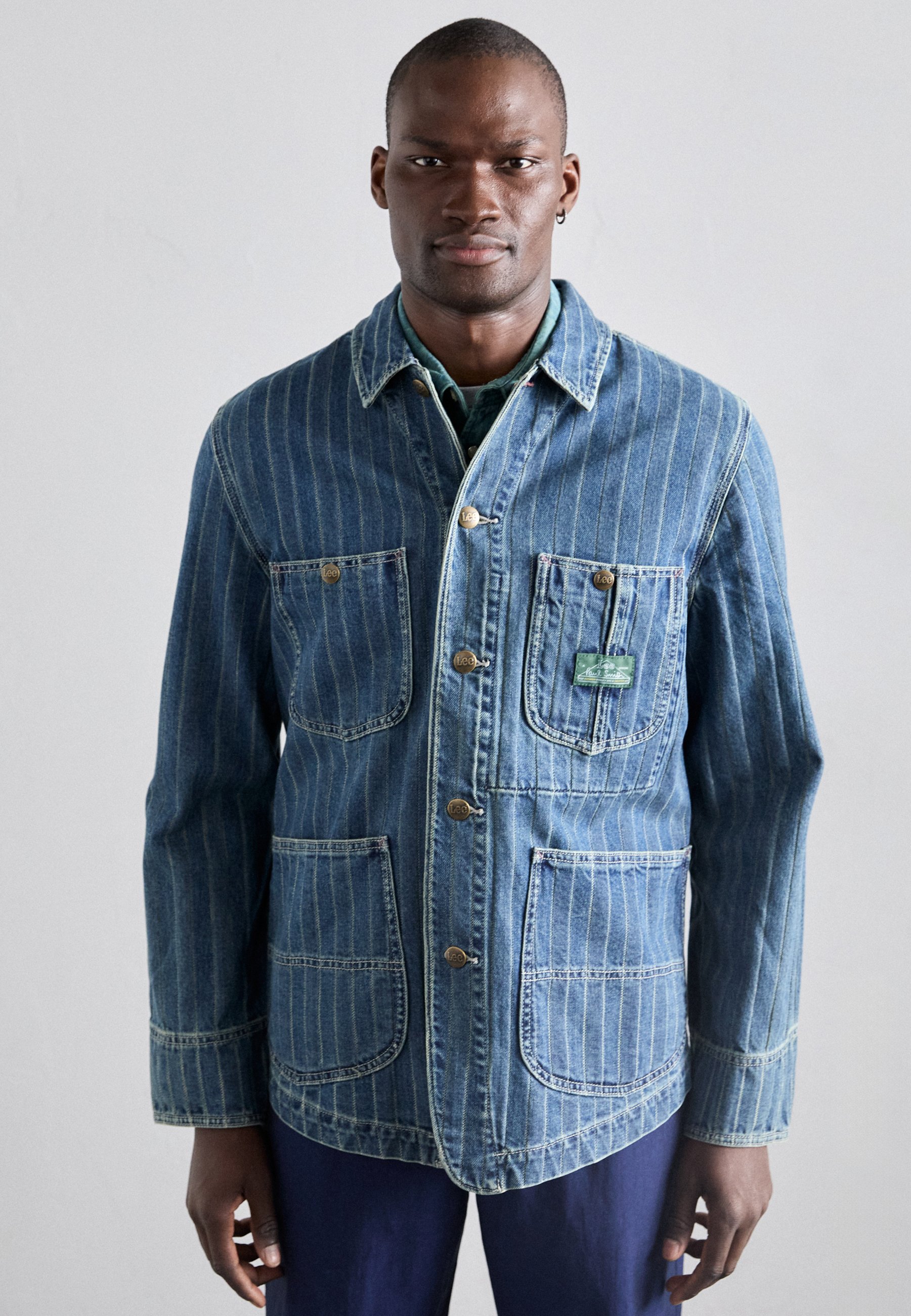 ジャケット・アウター Paul Smith denim Napoleon jacket 40 Paul Smith CHORE JACKET - Denim jacket - medium base/blue denim