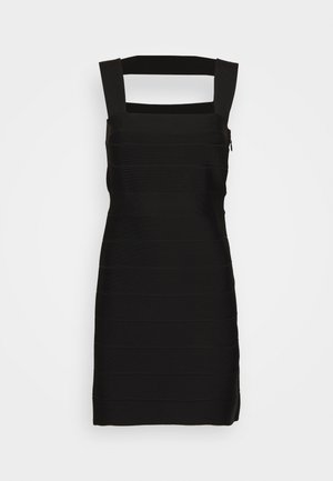 Hervé Léger ICON SQUARE NECK CUTOUT BACK MINI DRESS - Neulemekko - black