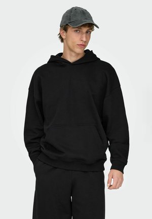 Felpa con cappuccio - black