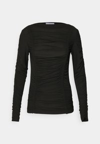 CLARKE SENSUAL DRAPE - Top dugih rukava - meteorite black