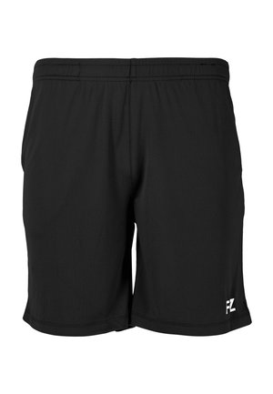 Sorte atletiske shorts med elastisk talje og lille hvid "FZ" logo på det nedre venstre ben, vist fra fronten.