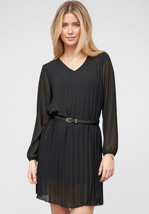 PLEATED WITH BELT - Vestito casual - black